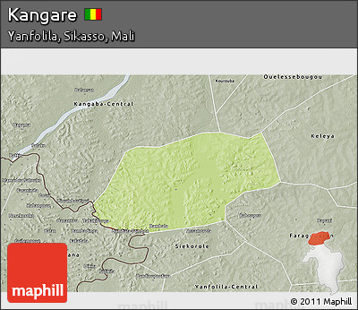 Physical 3D Map of Kangare, semi-desaturated
