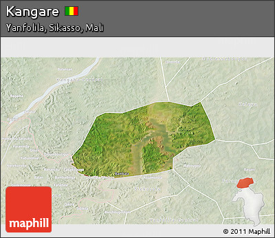 Satellite 3D Map of Kangare, lighten