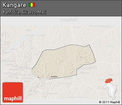 Shaded Relief 3D Map of Kangare, lighten