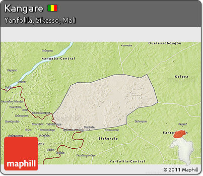 Shaded Relief 3D Map of Kangare, physical outside