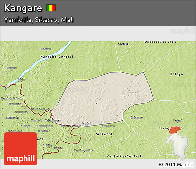 Shaded Relief 3D Map of Kangare, physical outside