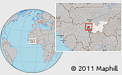 Gray Location Map of Kangare, highlighted parent region, highlighted grandparent region