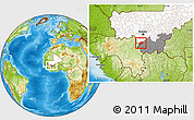 Physical Location Map of Kangare, highlighted country, highlighted grandparent region