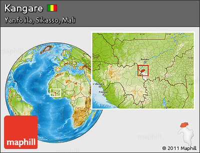 Physical Location Map of Kangare, highlighted parent region