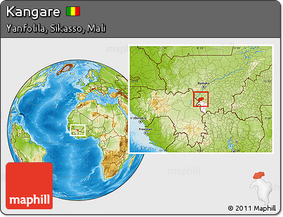 Physical Location Map of Kangare, highlighted parent region