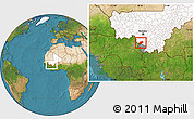 Satellite Location Map of Kangare, highlighted country, highlighted parent region