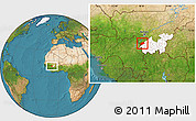 Satellite Location Map of Kangare, highlighted grandparent region