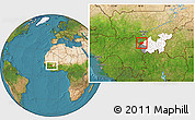Satellite Location Map of Kangare, highlighted parent region, highlighted grandparent region