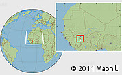 Savanna Style Location Map of Kangare, highlighted parent region, within the entire country