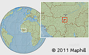Savanna Style Location Map of Kangare, hill shading