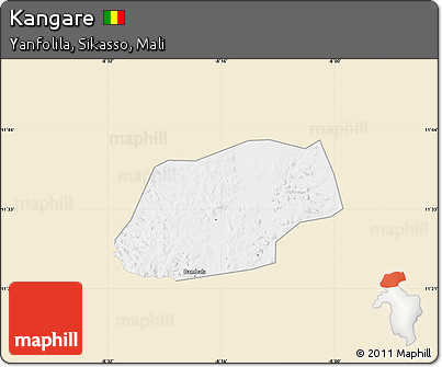 Classic Style Map of Kangare, single color outside