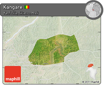 Satellite Map of Kangare, lighten