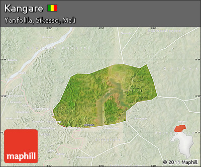Satellite Map of Kangare, lighten