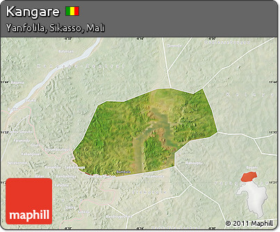 Satellite Map of Kangare, lighten