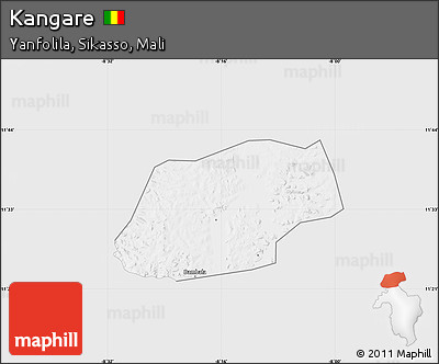 Silver Style Map of Kangare, single color outside