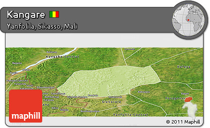 Physical Panoramic Map of Kangare, satellite outside
