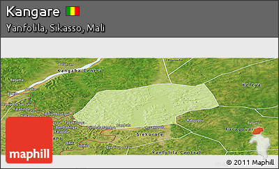 Physical Panoramic Map of Kangare, satellite outside