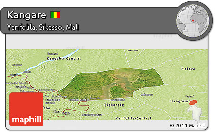 Satellite Panoramic Map of Kangare, physical outside