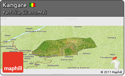 Satellite Panoramic Map of Kangare, physical outside