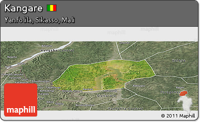 Satellite Panoramic Map of Kangare, semi-desaturated
