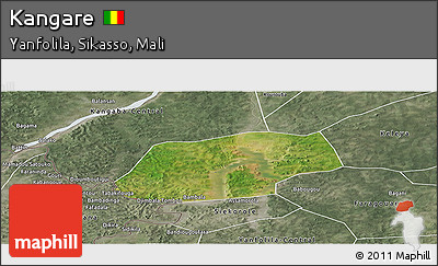 Satellite Panoramic Map of Kangare, semi-desaturated
