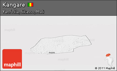 Silver Style Panoramic Map of Kangare, single color outside