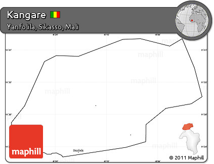 Blank Simple Map of Kangare, cropped outside