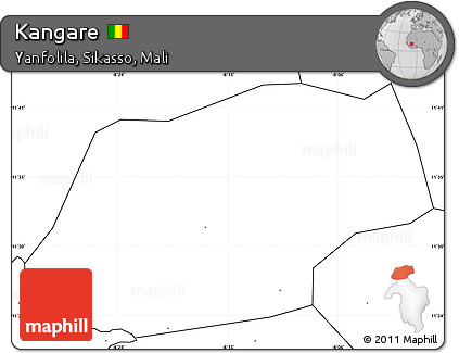 Blank Simple Map of Kangare, no labels