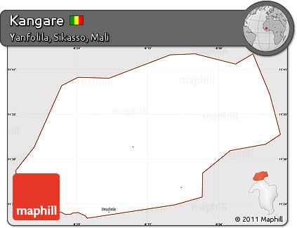 Classic Style Simple Map of Kangare, cropped outside