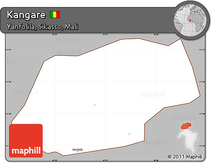 Gray Simple Map of Kangare, cropped outside