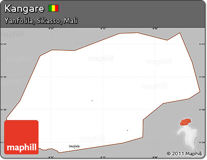 Gray Simple Map of Kangare, cropped outside