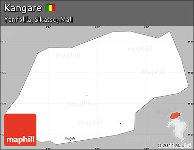 Gray Simple Map of Kangare, single color outside