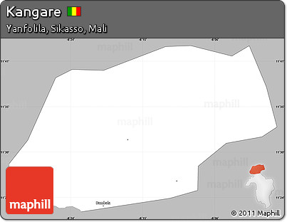 Gray Simple Map of Kangare, single color outside