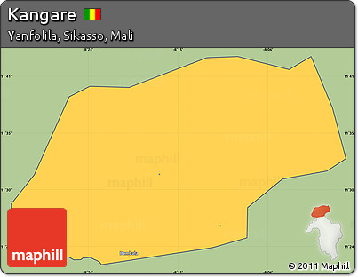 Savanna Style Simple Map of Kangare, cropped outside