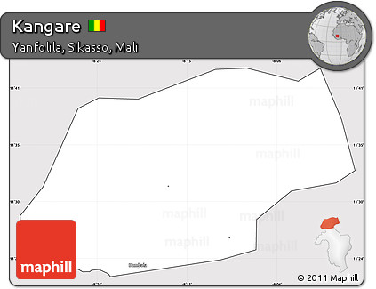 Silver Style Simple Map of Kangare, cropped outside