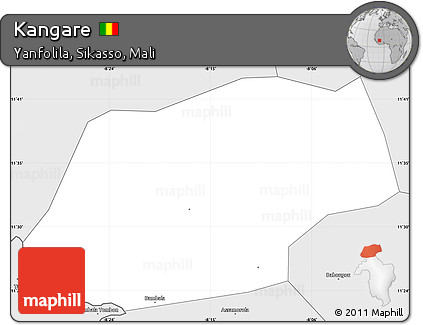 Silver Style Simple Map of Kangare