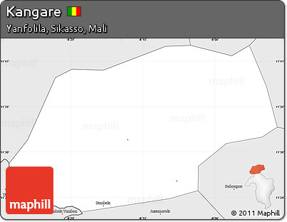 Silver Style Simple Map of Kangare