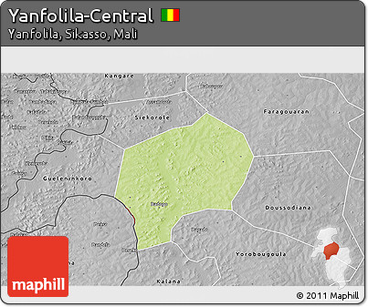 Physical 3D Map of Yanfolila-Central, desaturated