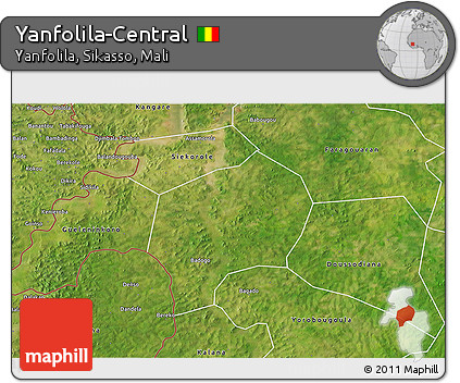 Satellite 3D Map of Yanfolila-Central
