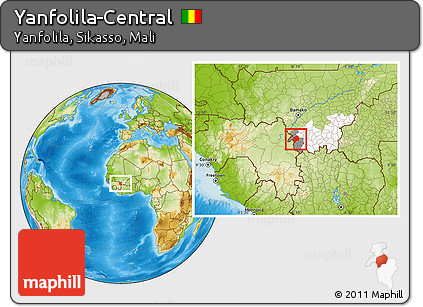 Physical Location Map of Yanfolila-Central, highlighted parent region, highlighted grandparent region