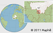 Savanna Style Location Map of Yanfolila-Central, highlighted country, highlighted parent region