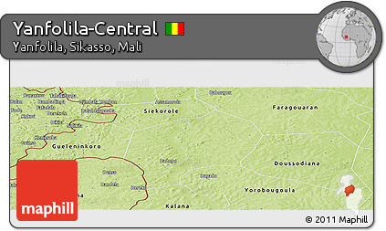 Physical Panoramic Map of Yanfolila-Central