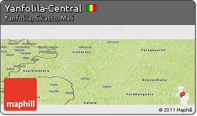 Physical Panoramic Map of Yanfolila-Central