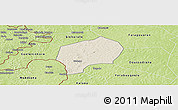 Shaded Relief Panoramic Map of Yanfolila-Central, physical outside