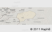 Shaded Relief Panoramic Map of Yanfolila-Central, semi-desaturated