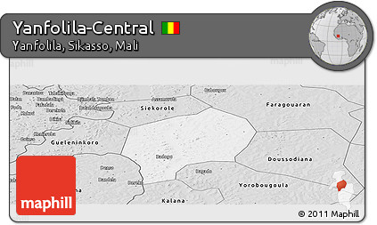 Silver Style Panoramic Map of Yanfolila-Central