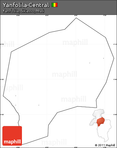 Blank Simple Map of Yanfolila-Central, cropped outside, no labels