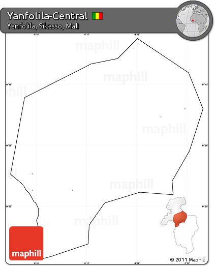 Blank Simple Map of Yanfolila-Central, cropped outside, no labels
