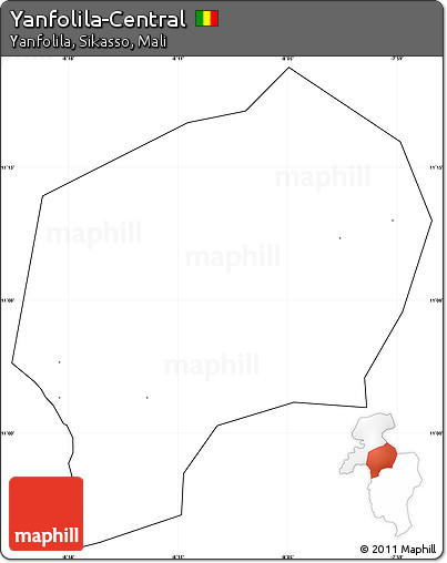 Blank Simple Map of Yanfolila-Central, cropped outside, no labels