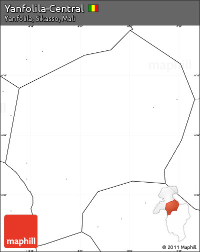 Blank Simple Map of Yanfolila-Central, no labels